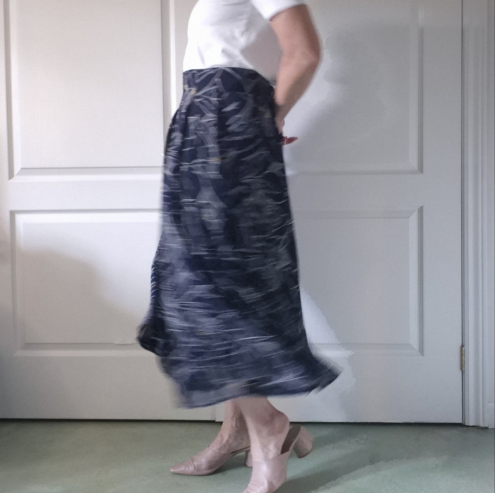 Vintage Braemar by Jeremy Scott Navy Full Skirt w/ Pockets | Sz Vintage 14